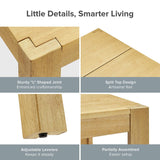 mopio Logan 9 Piece 8 Seater Upholstered Extendable Dining Table Set Beige Dining Chair Set of 6, Modern Farmhouse Solid Wood 7 Piece 104" for Dining Room Kitchen mopio