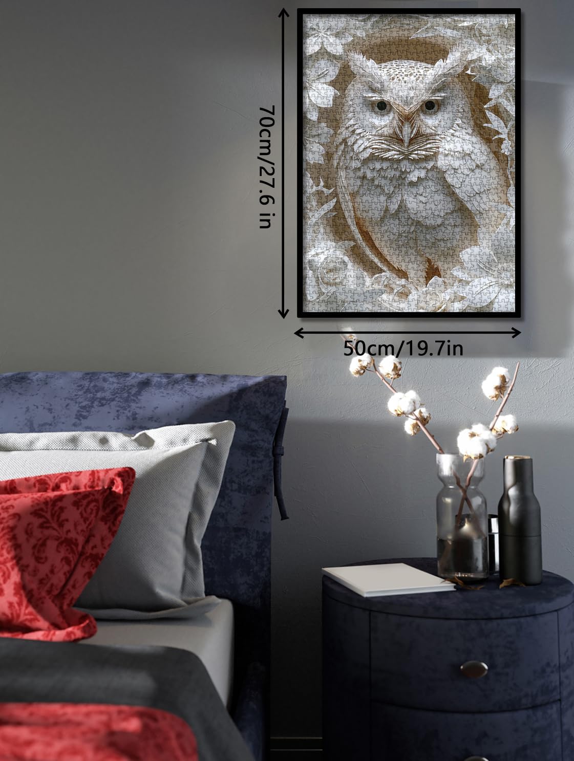 White Owl Puzzles 1000 Pieces for Adults, 3D Bird Paper Cut Art Jigsaw Puzzle Jungle Animal, Challenging Puzzles Hard Puzzle for Family Decorations BBOLDIN