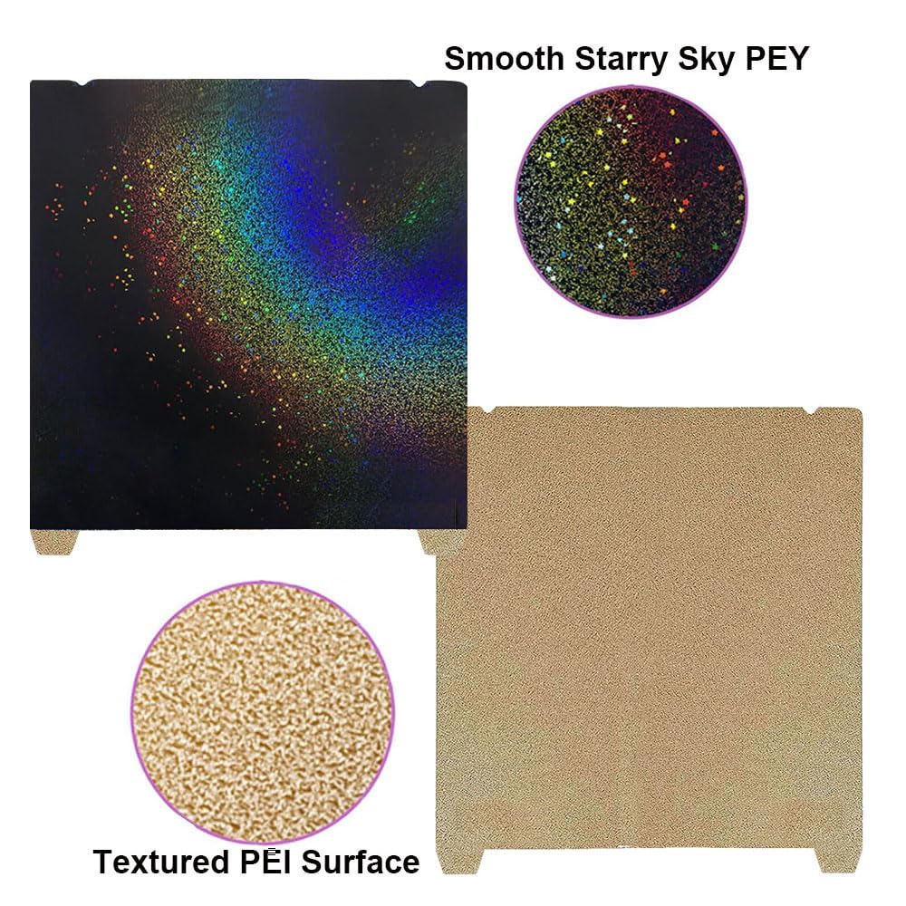 HzdaDeve Textured PEI Build Sheet Smooth PEY Plate with Position Slot 235X235mm Spring Steel Print Bed for Ender 3 V3 SE/Ender 5 S1/Ender 3 S1 Pro/Ender 3 S1/Ender 3 V2 Neo/SV05/SV06 HzdaDeve