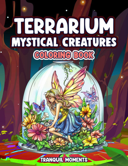 Terrarium Mystical creatures Coloring Book (Stress Relief Animal Mandalas Coloring Book for Women and Adults)