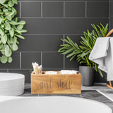 LBEMEY Acacia Wood Makeup Brush Holder, Organizer for Tampon, Cotton roud pads, Cotton Swab, Makeup,3 Compartments bathromm canister storage organization, Vanity Makeup Organizer, Tampon Holder LBEMEY