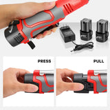 FAHKNS 18V Extended Cordless Ratchet Wrench 3/8 Electric Wrenches Set 45 ft-lbs (60 N.m) 400RPM Power,2 Battery 2.0Ah Lithium-Ion,7 Sockets (10/11/12/13/14/15/17mm) And Charger,Variable Speed Trigger FAHKNS