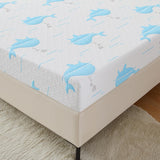 OUUI 6 Inch Twin Mattress for Kids, Removable Washable Cover with Whales Pattern Cooling Memory Foam Medium Feel, Bed-in-a-Box, CertiPUR-US Certified, Twin, White/Blue OUUI