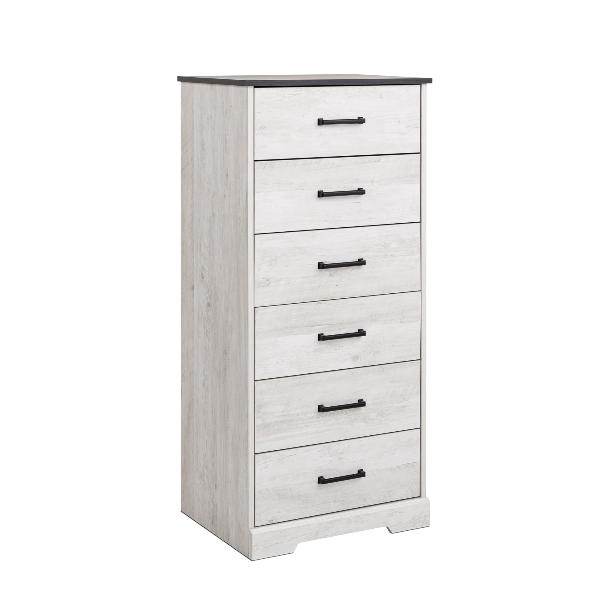 Prepac Dresser for Bedroom, Chest 6 Drawers, 18.5" D x 23.75" W x 51.5" H, Washed White - WoodArtSupply