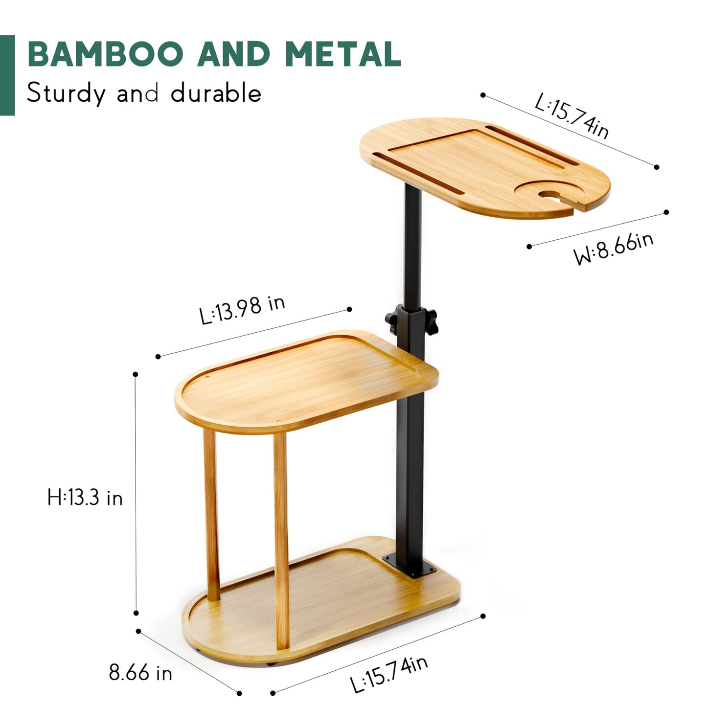 Yumkfoi 3 Layer Bath Tub Tray Table, Freestanding Bamboo Bath Tray Caddy for Tub Against Wall, Bath Table Tray Tub Shelf Bathroom Organizer Shelf for Luxury Spa and House Warming New Home