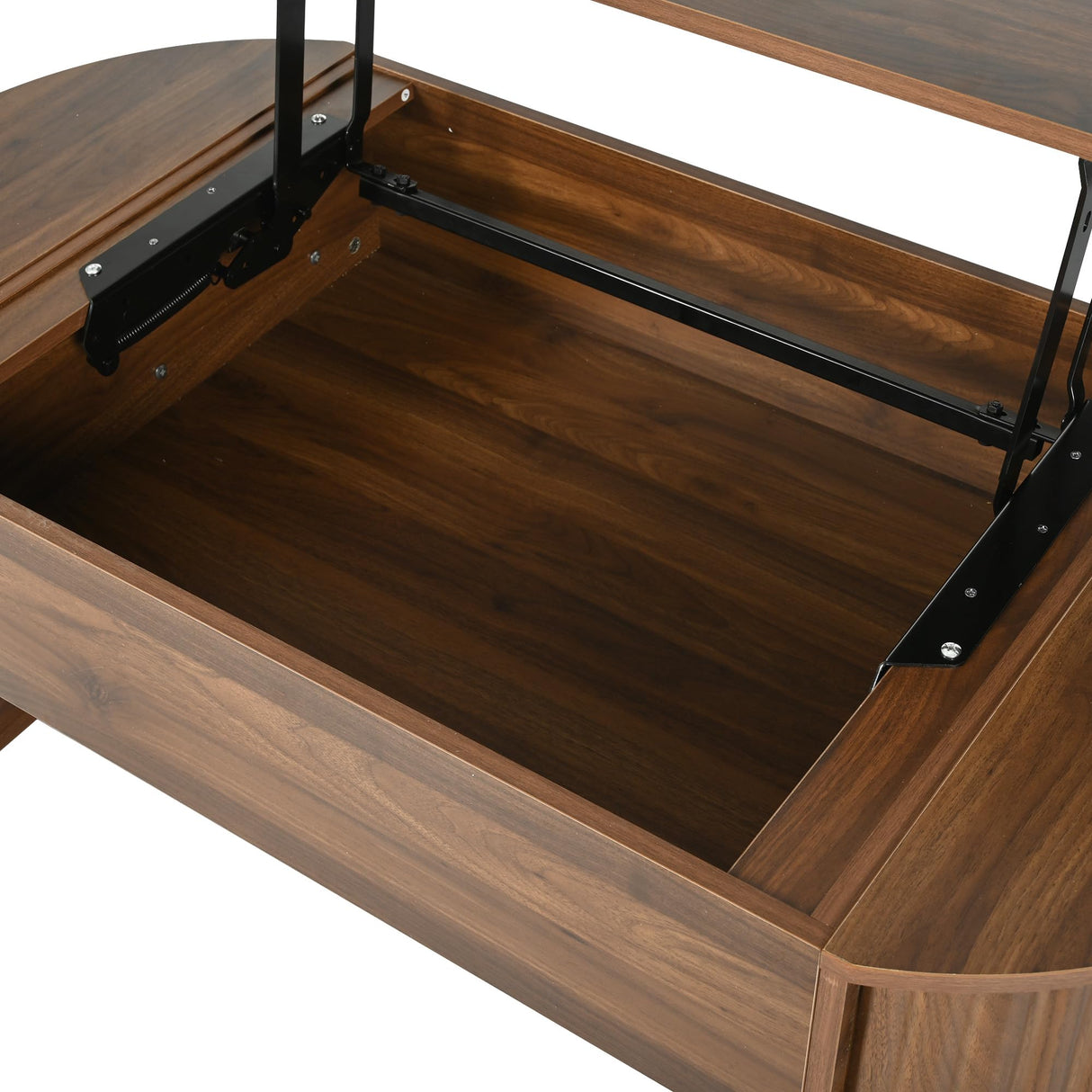 SPMETUYO Oval Coffee Table with Lifting Top for Living Room Smart Coffee Table with Storage Mid Century Modern Coffee Tables with Adjustable Lift Top Coffee Tables Fluted Walnut 47.2" SPMETUYO