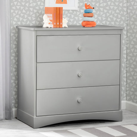 Delta Children Sutton 3 Drawer Dresser with Changing Top and Interlocking Drawers - Greenguard Gold Certified, Grey Delta Children