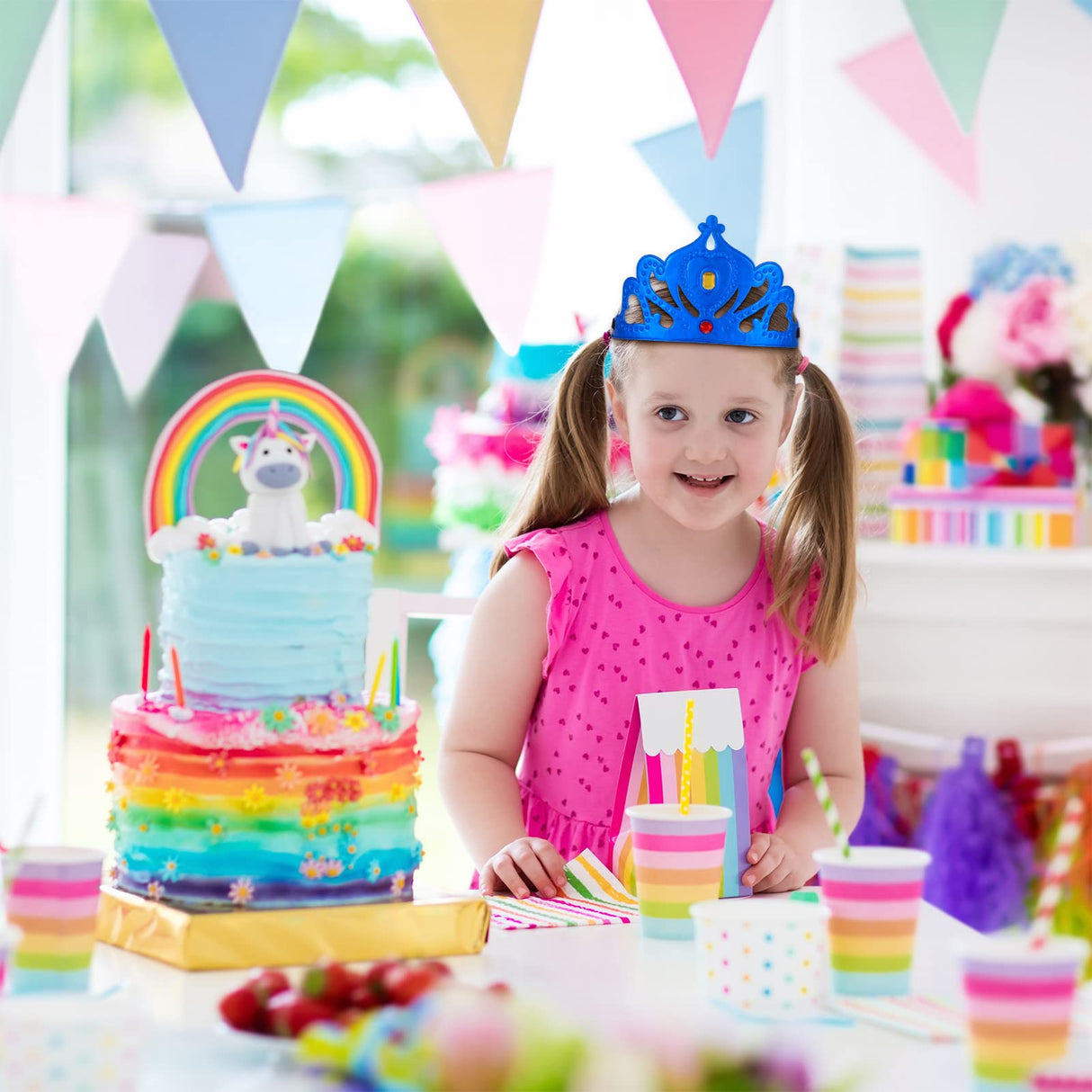 JOELELI 31pcs Crown Craft for Kids, 24pcs Foam Princess Tiara Crowns with Gem Diamond Tattoo Sticker- Make Your Own Queen King Crown Hat for Boys Girls, DIY Craft Princess Party Suppies Hats JOELELI