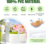 White Bounce House for Adults Kids, 100% PVC Commercial Grade Bounce House with 750W Blower Large Inflatable Balloon House for Birthday Party Wedding Gender Reveal and Other Celebrations 13x11.5x10ft awesmflate