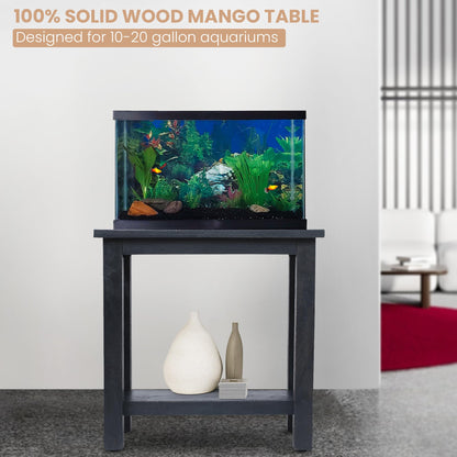 Solid wood Fish Tank Stand up to 20 gallons, 20 Gallon Fish Tank Stand, Aquarium Stand, 10 Gallon Fish Tank Stand, Fish Tank Table, Terrarium Stand, Aquarium Table - WoodArtSupply