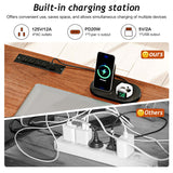 Ieejdn 47" Home Office Desks, Executive Desk, Farmhouse Computer Desk with Drawers and Charging Station, File Drawer, Storage Cabinet, Rustic Computer Writing Desk,Antique White Ieejdn