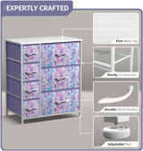 Sorbus Kids Dresser with 7 Drawers - Storage Chest Organizer Unit with Steel Frame, Wood Top & Handles, Tie-dye Fabric Bins for Clothes - Wide Furniture for Bedroom Hallway Kids Room Nursery & Closet Sorbus