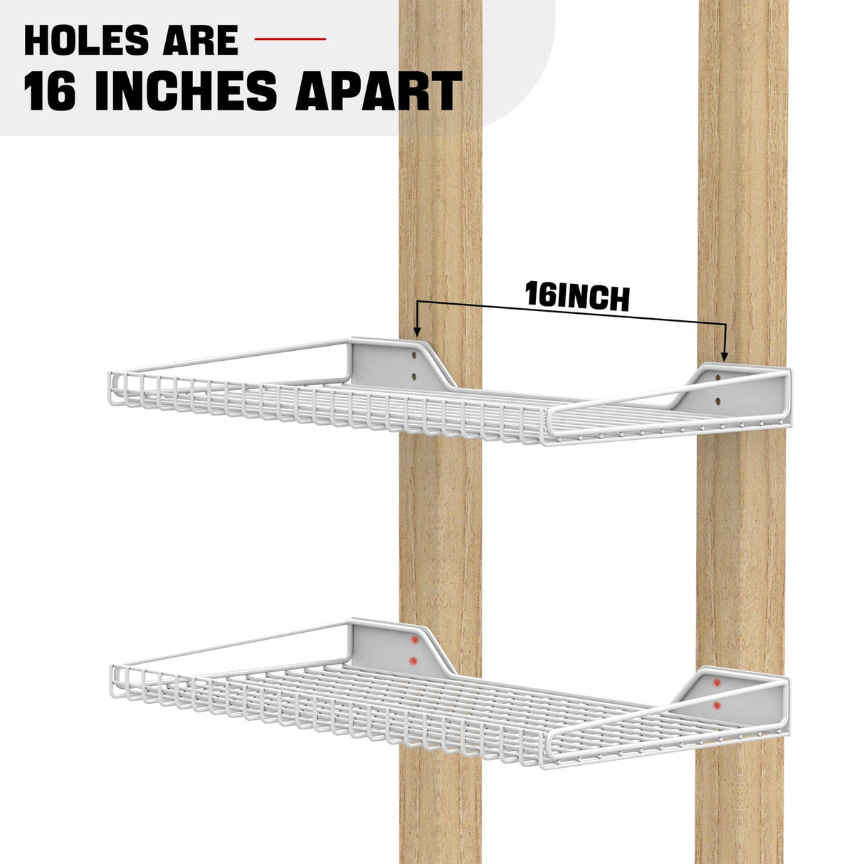 Ultrawall Wall Mounted Storage Shelf for Garage, 2 Pack Metal Shelf Rack, Heavy-Duty Wall Organizer Shelves Suitable for Shop, Shed, Garage 23.5inch x 12inch(White) Ultrawall