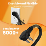 12 Outlet Long Power Strip, 3FT Power Cord, 2100 Joules Surge Protector, Wide Spaced Outlet Power Bar, Overload Protection Switch, Industrial Heavy Duty for Work Bench, Shop, Garage Plug'n