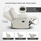 Lexicon Manual Double Reclining Loveseat, Polished Microfiber Manual Wall Hugger Loveseat Recliner for Living Room, Center Storage Console/Cup Holders, Easy Assembly, Beige Lexicon