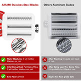 AIKAMI Metal Pasta Maker Attachment for Kitchenaid Stand Mixers 3 in 1 Set Includes Pasta Roller Spaghetti Cutter & Fettuccine Cutter and Cleaning Brush, Pasta Attachment AIKAMI