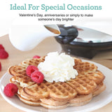 Euro Cuisine WM520 Heart Shaped Iron Waffle Maker - Eco-Friendly PTFE and PFOA Free Non Stick Plates, Perfect for V-Day & Special Occasions, 8-Inch Euro Cuisine