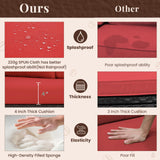 U-MAX Outdoor Patio Furniture Set,7 Piece Patio Sectional Sofa Set with Dining Table All-Weather Wicker Patio Conversation Sets(Brown Rattan & Red Cushion) U-MAX