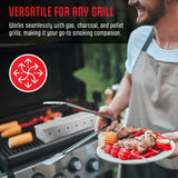 Kaluns Smoker Box For Gas Grill or Charcoal Grill, Stainless Steel Smoke Box, Works with Wood Chips, Add Smoked BBQ Flavor, Hinged Lid,Warp Free Grill Accessories Kaluns