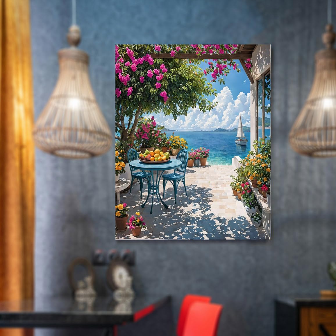 Lovepefe Summer Coast Paint by Numbers Kit for Adults Beginners Seaside Painting by Number Kits on Canvas Landscape DIY Oil Painting Art Gifts Home Wall Decor 16x20 Inch Lovepefe