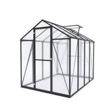 Vigo huseeo 7.2FT High 6*8.2FT Greenhouse for Outdoors,Polycarbonate Greenhouse with Stronger Wind Protection and Roof Vent,Walk-in Large Aluminum Sunroom Winter Proof,Black Vigo huseeo