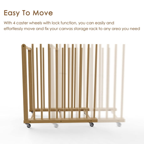 UNZERO Art Storage Rack, Art Canvas Storage, Canvas Boards Rack Art Storage with Handle & Caster Wheels for Drawing Board, Panel, Paper Pad for Art Studios, Artworks, Gallery UNZERO