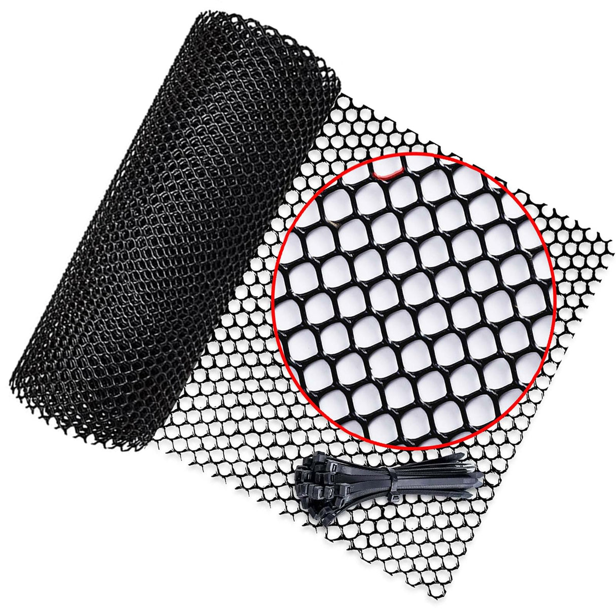 YAMTEN Plastic Mesh Fence Roll 15.7" x32.9', Heavy Duty Chicken Wire Barrier for Chicken Coop & Garden Fencing, Animal Enclosure (Dogs/Rabbits), No Tools Needed Easy Install (Black) YAMTEN