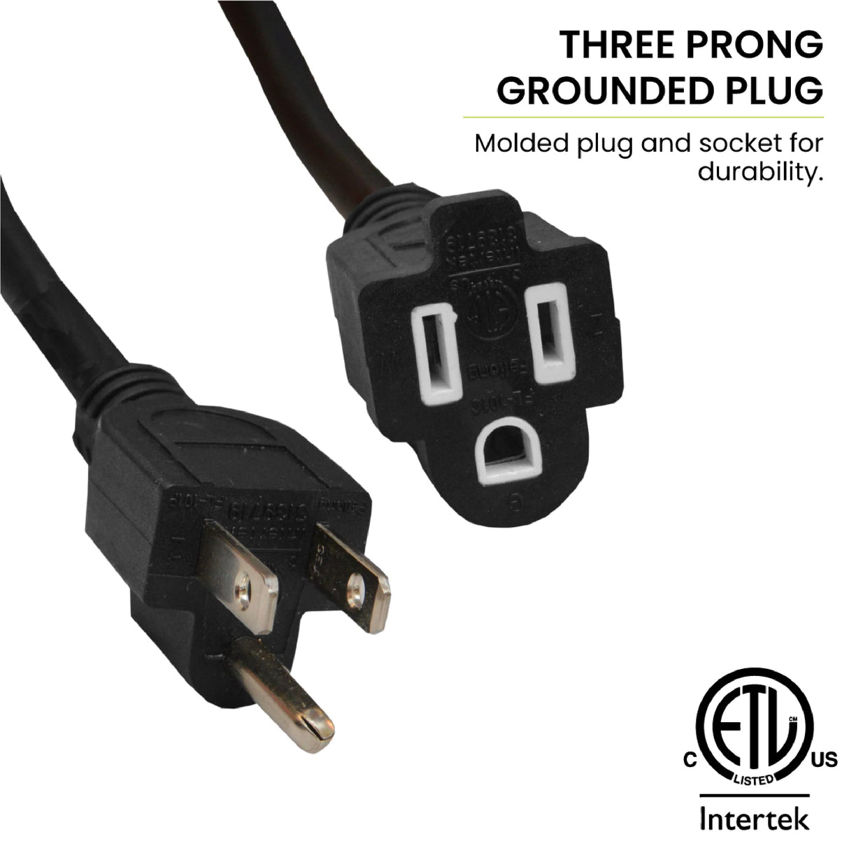 Go Green Power Inc. (GG-13800BK) 14/3 SJTW Outdoor Extension Cord, Black, 100 ft Power By GoGreen