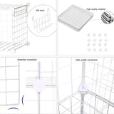 C&AHOME Wire Cube Storage, 12-Cube Storage Organizer Metal, C Grids Storage Bins Shelving, Modular Bookshelf Shelf, Closet Cabinet Ideal for Bedroom, Office 36.6”L x 12.4”W 48.4”H White C&AHOME