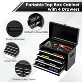 Dawmilon 5-Drawer Rolling Tool Chest with Detachable Top Box, Lockable Wheels, Adjustable Shelf, and Liner, Heavy-Duty Metal Tool Cart for Garage and Workshop Storage, Black Dawmilon