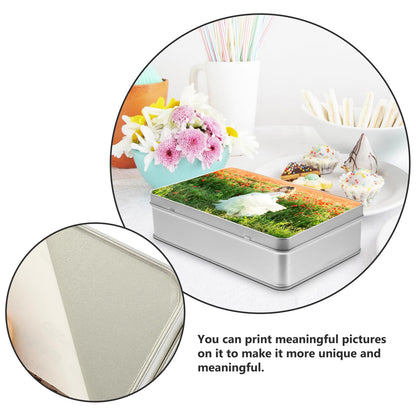 SOESFOUFU Storage Tins Box Sublimation Candy Tin Box Cake Iron Rectangle Treat Tin