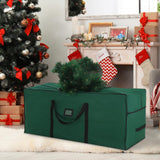 combocube Large Christmas Tree Storage Bag 7.5 ft, 600D Oxford Fabric Heavy Duty Christmas Tree Container, Waterproof Xmas Artificial Tree Storage Box with Reinforced Handles and Dual Zippers, Green combocube