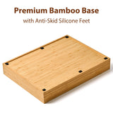 Umilife Bamboo Kitchen Drawer Organizer, 13 Inch Silverware Utensil Tray Holder, Extra Deep Grooved Drawer Divider, 7 Slots Total Bamboo Wood Caddy for Flatware Cutlery Knives, Forks, Spoons Umilife