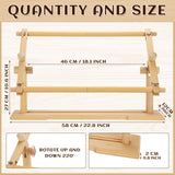 Yookeer Adjustable Embroidery Stand Hands Free Cross Stitch Scroll Frame Needlepoint Needlework Frame Stand Wooden Rotated Embroidery Hoop Holder for Arts Crafts Sewing Kit Supplies Yookeer