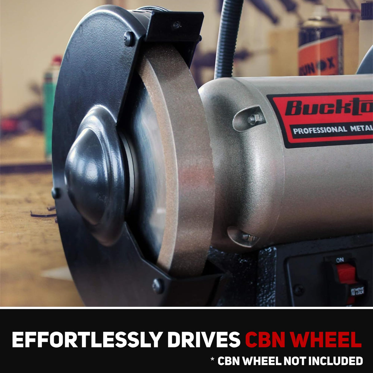 BUCKTOOL 8 Inch 3/4 HP Low-Speed Bench Grinder fit CBN Wheel Professional Wobble-free Wheel Grinder TDS-200C4HL Bucktool