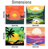 4 Framed Landscape DIY Paint by Numbers Kit for Adults Beginner,Sunset Easy Painting by Number with Canvas,Acrylic Paint Kit Arts and Crafts for Adults for Decor 8x8inch Canrichshop