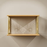 Floating Nightstand by Apresolar - Natural Solid Wood Bedside Table with Celestial Design and 2-Tier Shelf Apresolar