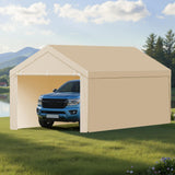 VEVOR Carport Replacement Canopy, 10 x 20 ft Potable Garage Tent Top Tarp with Sidewalls, UV-Resistant & Waterproof, Heavy Duty Car Shelter Tarp with Ball Buggees, Beige, Frame Not Included VEVOR