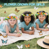 Timlotti 141Pcs(30 Set) Flower Crowns Kit for Girls Flower Crowns Making Kit Make Your Own Floral Crowns Garland Wreath with Berries and Ribbon for Girls/Teens/Women(Blooming Rose) Timlotti