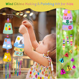FULAIERGD 3 Pack Wind Chime Making Kit for Kids- Wind Chime Craft Painting Kit-Ceramic Pot, Bells, Stencils and Beads DIY Crafts Gifts for End of Year Student, Christmas, Birthday, Summer Decor FULAIERGD