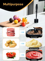 Meat Chopper, Hamburger Smasher Tool, Ground Beef Chopper Tool and Premium Heat Resistant Masher, Ground Turkey and More, Nylon Ground Beef Chopper Tool and Meat Fork, Non Stick Mix Chopper CLUEAPOP