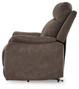 Signature Design by Ashley Crestmeade Modern Dual Motor Power Lift Recliner with Adjustable Backrest, USB Ports, Heat and Massage Function, Dark Brown Signature Design by Ashley