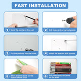 Fentec Invisible Floating Bookshelf, Wall Mounted Floating Bookshelves Heavy-Duty Book Organizers Hidden Book Shelf Metal Shelves Holder for Books Storage Bedroom Living Room Home Office, 4-Pack White FENTEC