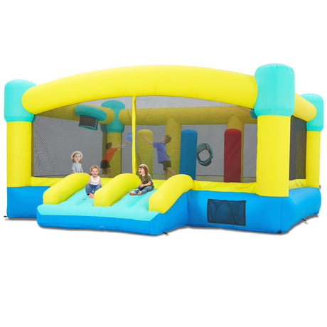HOMMOW Big Bounce House,15 x 14.8 FT Inflatable Bounce Castle for Kids 3-12,Outdoor/Indoor Bouncy House with Blower,Slides,Obstacles,Trampolines,Basketball Hoop HOMMOW