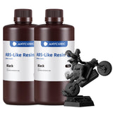 ANYCUBIC Water Washable ABS-Like 3D Printer Resin, High Toughness and Durability, High Precision and Easy to Post-Process, Low Odor, Wide Compatibility (Black+Black, 2kg) ANYCUBIC