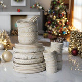 Artena Ramekins, Ramekins Oven Safe, Creme Brulee Ramekins, Embossed White Ceramic Ramiken, Souffle Pudding Custard Cups, Baking Dish, Dipping Bowls, Sauce Cups, Set Of 4 (Pinwheel Flower, 8 oz) Artena