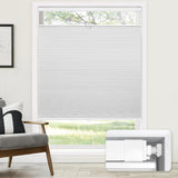 LazBlinds No Tools No Drill Cordless Cellular Shades, Top Down Bottom Up (TDBU) Honeycomb Shades for Home, Blackout Light Blocking Thermal Insulation Blinds for Windows, 34" W x 64" H, White LazBlinds