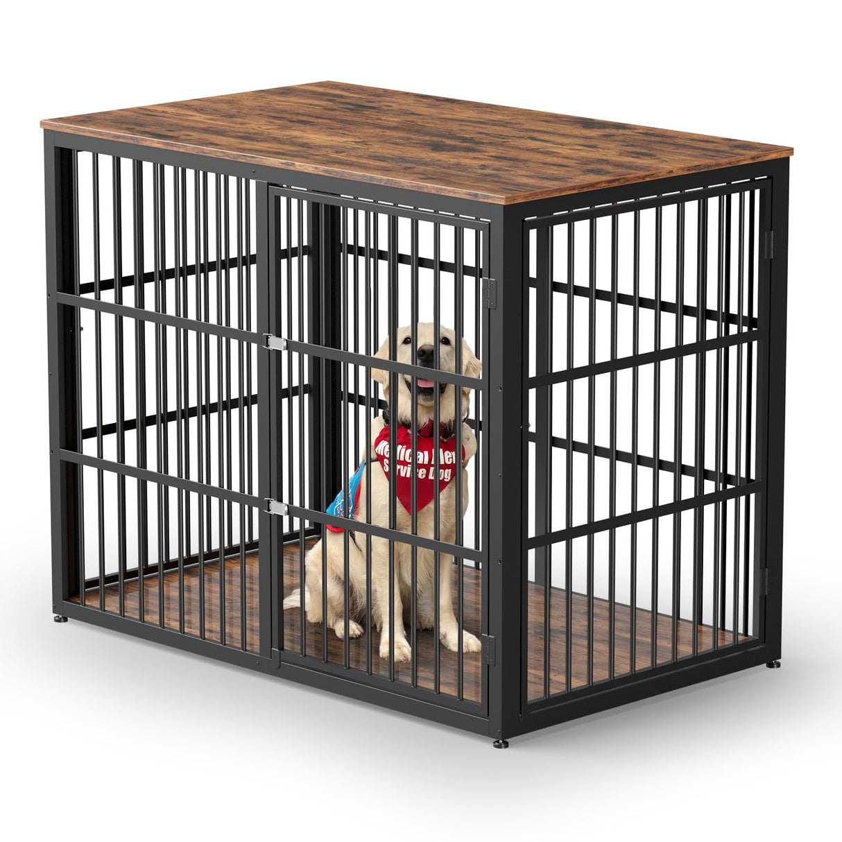 Lyromix 48'' Dog Crate Furniture with 3 Doors,Wooden Dog Crate End Table Heavy Duty Indoor Combination Dog Cage for Medium to Large Dogs, Multiple Units Can be Combined Lyromix