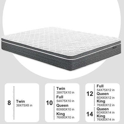 Ablyea Queen Mattress 12 Inch Hybrid Mattress Queen Size - Memory Foam & Individually Pocket Coils Springs | Pressure Relief | Motion Isolation, Edge Support | CertiPUR-US Certified | Medium Firm