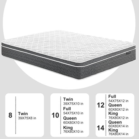 Ablyea Queen Mattress 14 Inch Queen Size Mattresses - Memory Foam & Individually Pocket Coils Springs | Pressure Relief | Motion Isolation, Edge Support | CertiPUR-US Certified | Medium Firm Ablyea